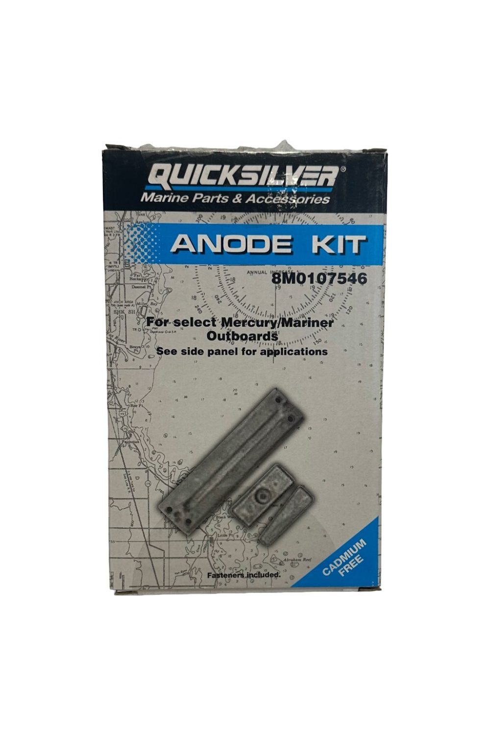 Quicksilver/Mercury-- Anodesett Aluminium 40–115 HK EFI – 8M0107546